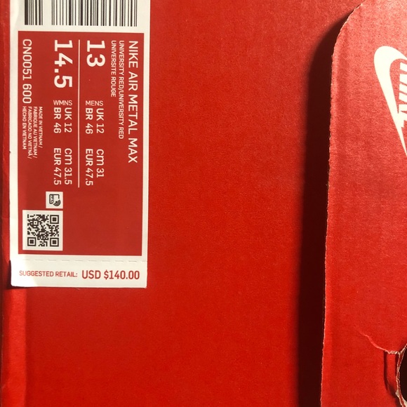 NIKE Air Metal Max University Red White Causal - Picture 13 of 13